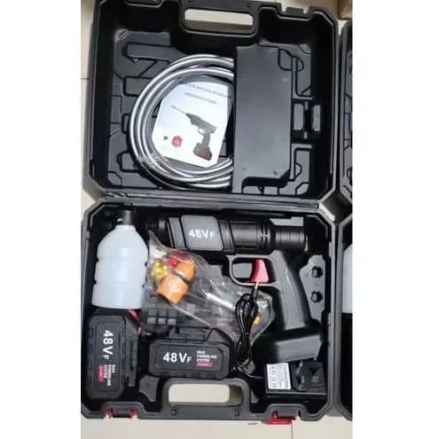 Double Battery Rechargeable Cordless High Pressure Multi-purpose Car Washer - 48vh - 15000