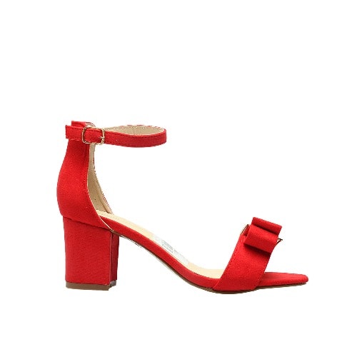 Ladies Red Heels Bow Sandal