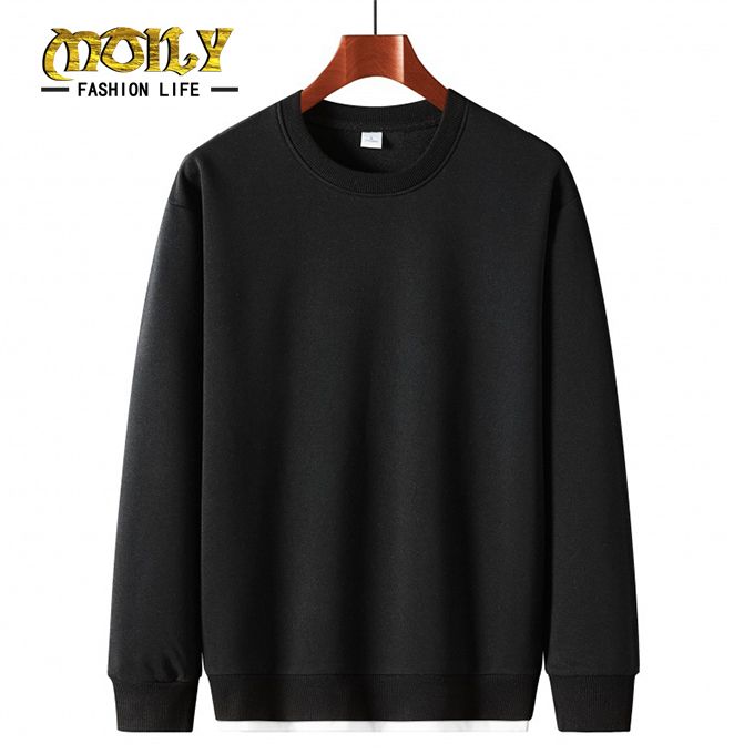 Men's Casual Sports Round Neck Sweatshirt T-shirt - Black