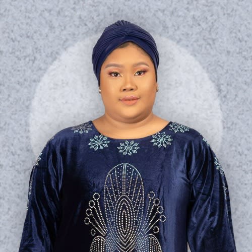 Fareeda Blue Stoned Velvet Dress