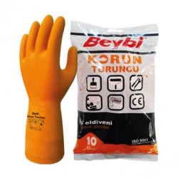 Beybi Korun Turuncu Premium Strong Industrial Latex Glove - Size 10 -1 Pair