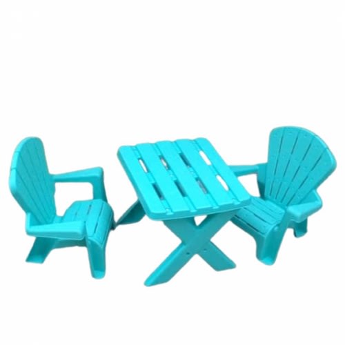Garden Table With 2 Chairs Set - Blue
