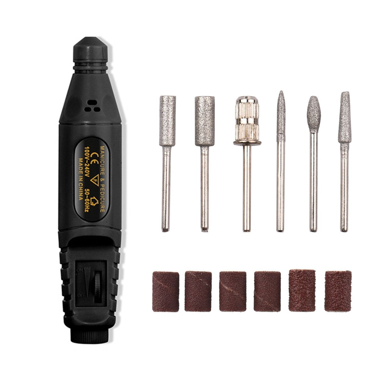 Electric Nail Drill Polish Kit 20000 RPM USB Rechargeable 500mAh Nail Drill Pen Manicure Pedicure Machine With 6 Drill Bits For Home Salon Use