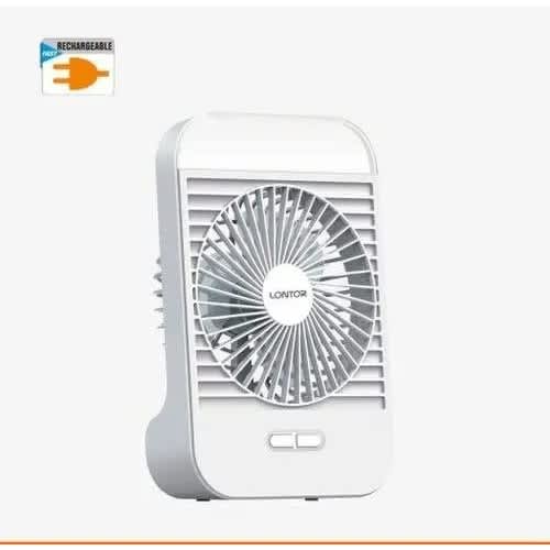 5" Rechargeable Fan With Led Light - White