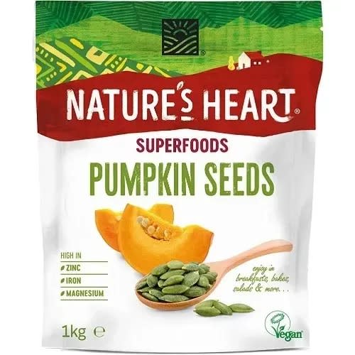 Nature's Heart Pumpkin Seeds - High In Zinc - Iron & Magnesium - 1kg