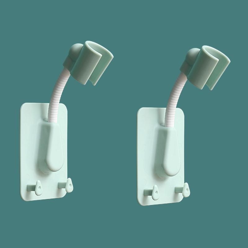 1/2pcs 360&deg; Shower Head Holder Adjustable S-Adhesive Showerhead Bracket Wall Mount with 2 Hooks Stand SPA Bathroom Universal