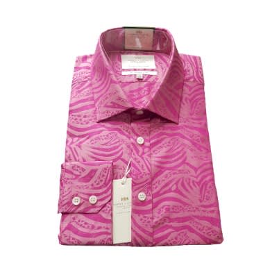 Men's Pink & Light Pink Paisley Slim Fit Shirt - Single Cuff