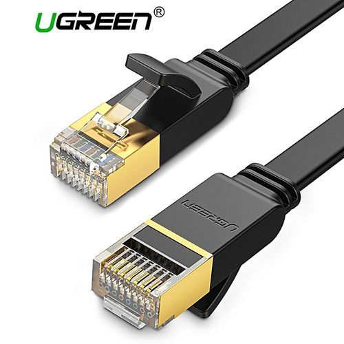 10 Meter Flat Ethernet Cable Cat7 RJ45 Network Patch Cable Flat 10 Gigabit 600Mhz Lan Wire Cable Cord Shielded For Modem, Router, PC, Mac, Laptop, PS2, PS3, PS4, XBox, And XBox 360 Black By HonTai