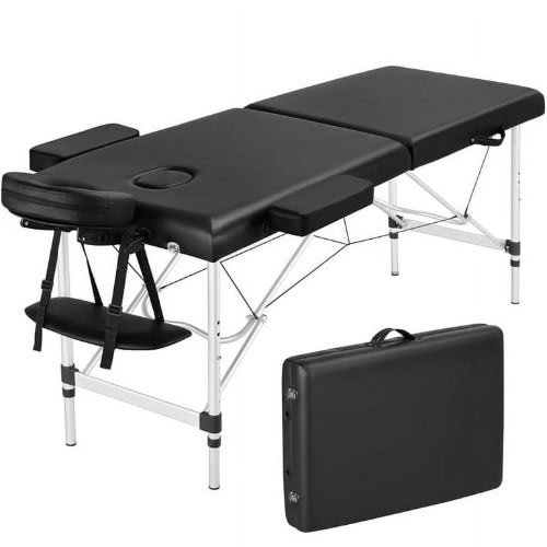 2 Fold Therapeutic & Adjustable Massage Bed For Spa Massage Room - Iron Leg