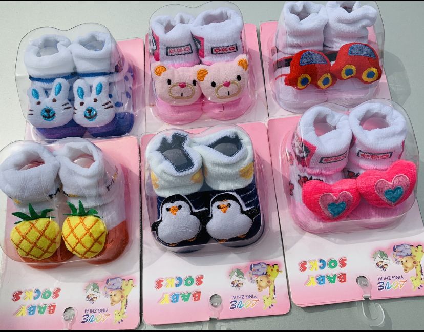 6 Excellent Quality Baby Girl Foot Socks Funny Happy Socks