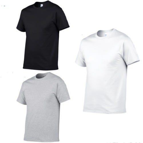 T-shirts - Black + White & Ash - 3pcs