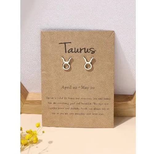 Gold Plated Taurus Zodiac Sign Earring