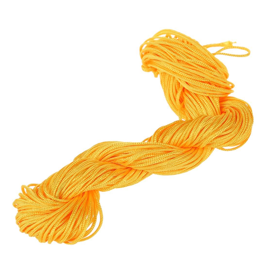 1 roll 25m Nylon Cord Thread Chinese Knot Macrame Rattail Bracelet Braided String Yellow