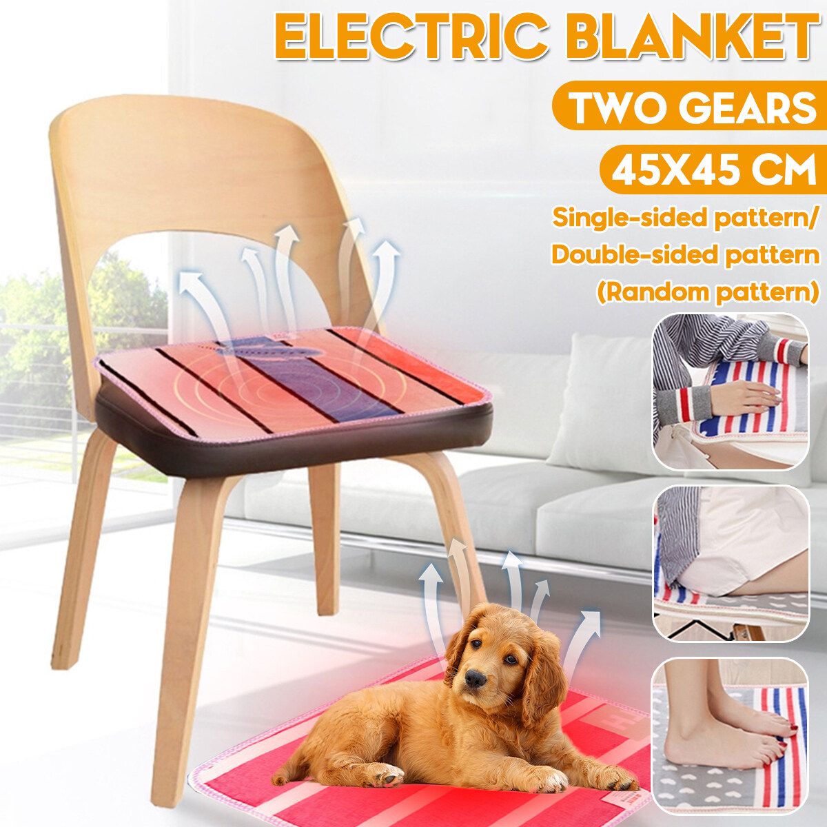 45x45cm Waterproof Puppy Electric Pet Heating Blanket Dog Cat Bed Heated Puppy Heater Mat Single Side