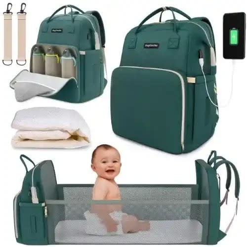 Baby Diaper Bag Backpack With Changing Station & Usb Charging Port