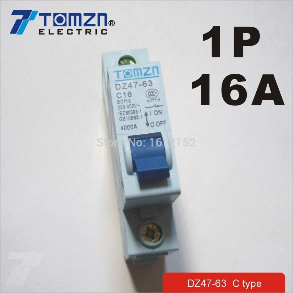 Breaker 1P Mini 230 400v~ Circuit C45 60HZ 16A MCB 50HZ