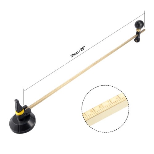 6 Wheel Compasses Circular Glass Cutter With Suction Cup - 100cm