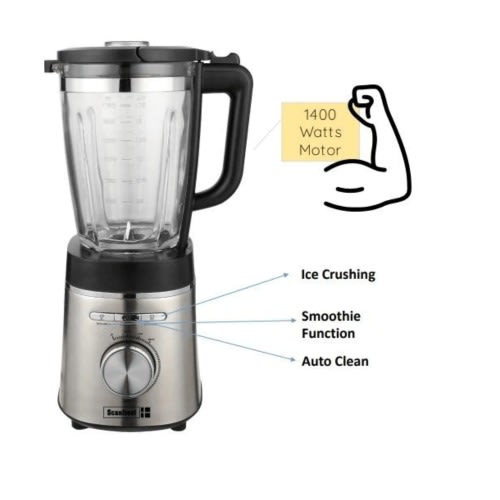 Smoothie Maker + Ice Crusher + Pulse Function Blender - 1400W - 1.75L
