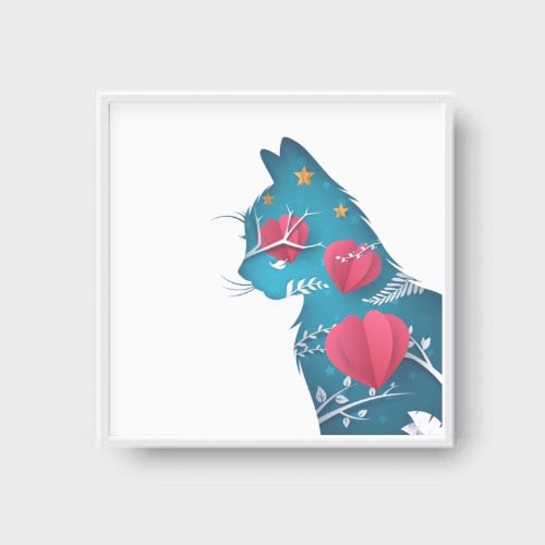 Wall Art Digital Print 30" By 30"-ready To Hang Plain White Glass Frame 2033