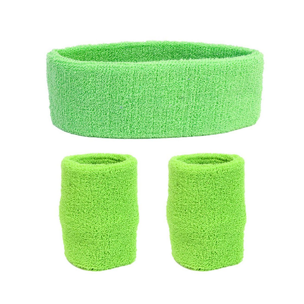 1 Set Sweatband Set Reversible Soft Breathable-Green