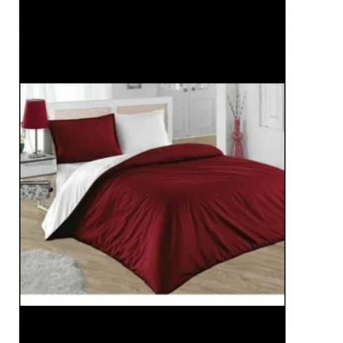 White Bedsheet With Double Sided Duvet Set With 4 Pillows