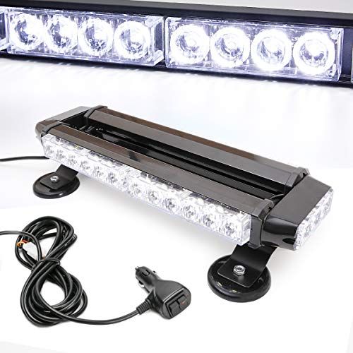 LEJX White 30 LEDs Safety Strobe Flashing Light Bar Double S