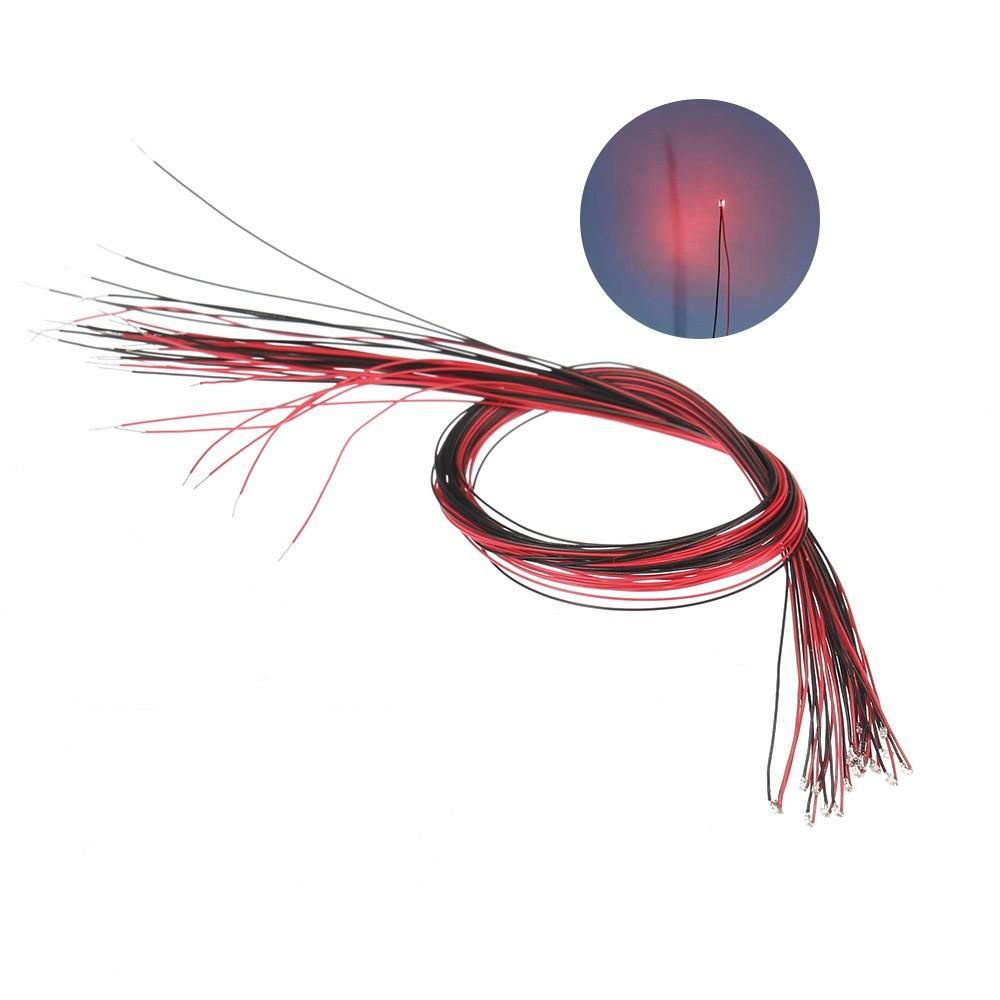 20Pcs 0402 Pre-welded 3V 200mm M-icro Litz Wired Leads S-MD L-ED Lamp DIY Model Material Light (Seven strands, 0.28mm leather thread)