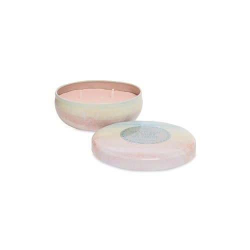 Grapefruit & White Nectarine Large 3-wick Candle In Ombre Paisley Tin