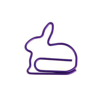 15pcs Purple Colorful Bright Rabbit Paper Clips Ch