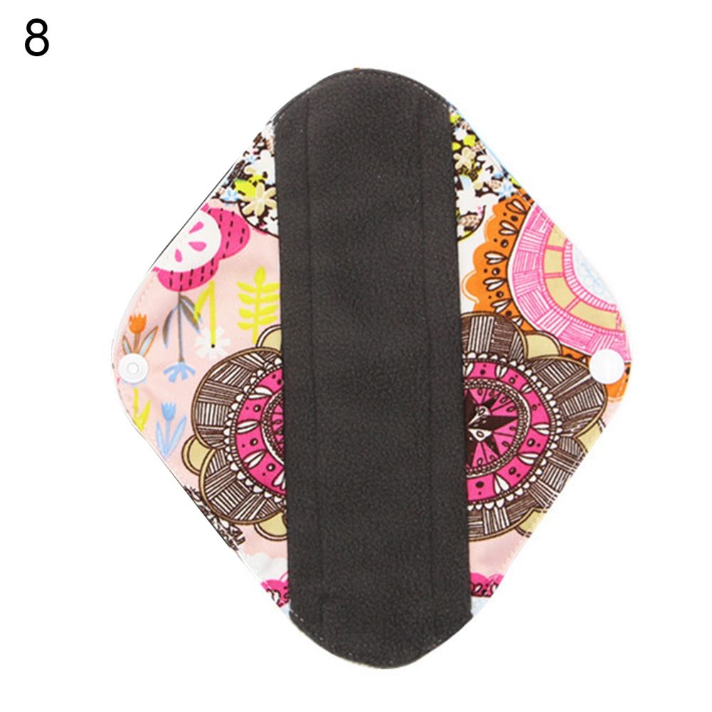Washable Bamboo Charcoal Cloth Menstrual Pad Reusable-8