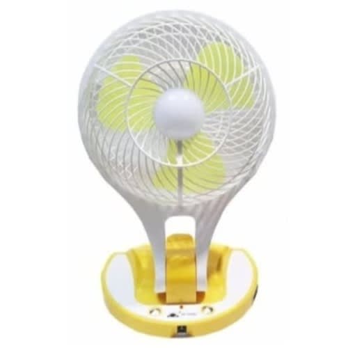 Mini Rechargeable Fan With Led Light - Yellow