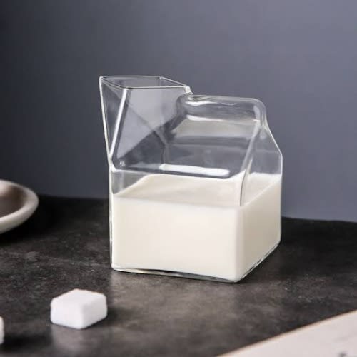Mini Borosilicate Glass - Carton Shape Milk Bottle - 250ml