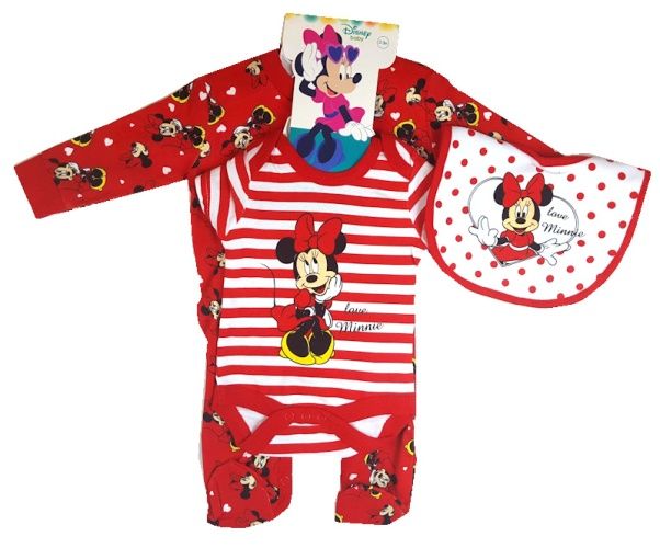 Baby Girls Love Minnie 3 Piece Layette Set