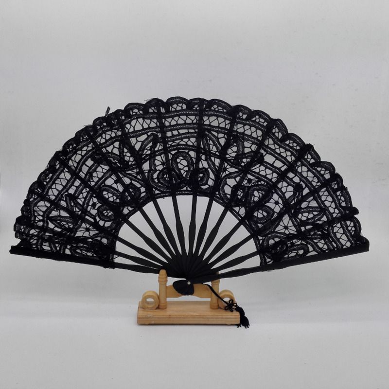 Ladies Decoration Black Leques Bamboo Old Personalized Fans,Wholesale Lace Fan Hot Sale 1 Folding Hand Of Wedding 2019