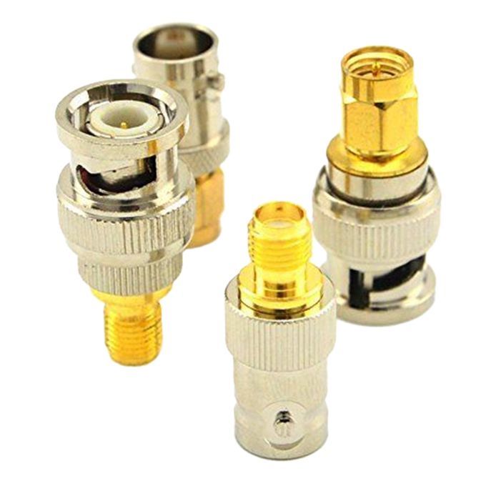 4Pack SMA To BNC Straight Coax Coaxial RF Antenna Adapter Connectors