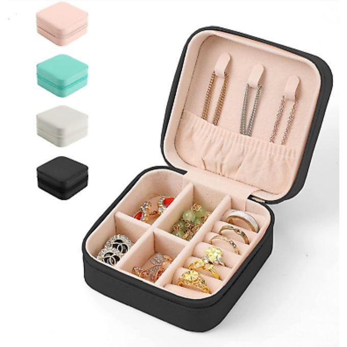 Small Jewelry Box Portable Travel Jewelry Organizer Mini Display Case With PU Leather For Girls Women Rings Earrings Necklaces Storage
