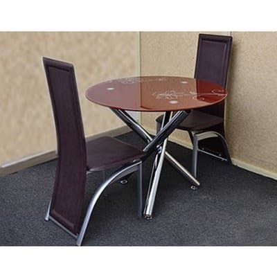 Dining Table & 2 Seats - Brown