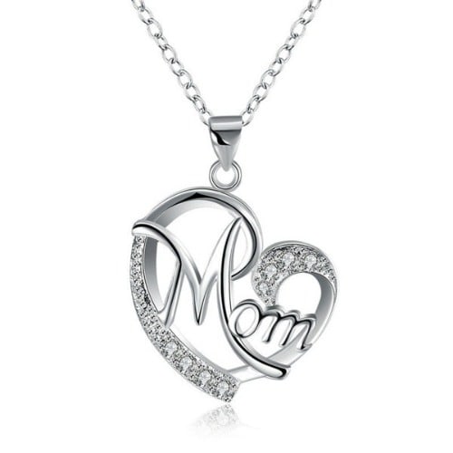 Mom Necklace-silver