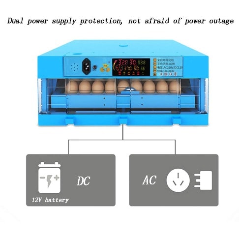 64 Eggs Incubator Dual Power 12/220v