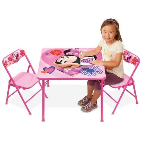Minnie Mouse Kids Erasable Activity Table With 2 Chairs