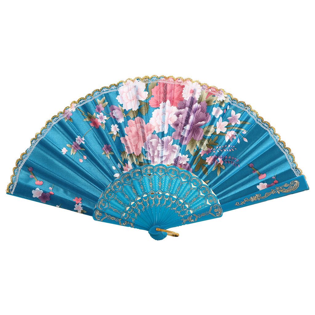 Held Hand Folding Fans Flower Style Chinese Summer Wedding Decor Party Fan Dance Held Silk Best Lace Vintage Flower Folding Hand