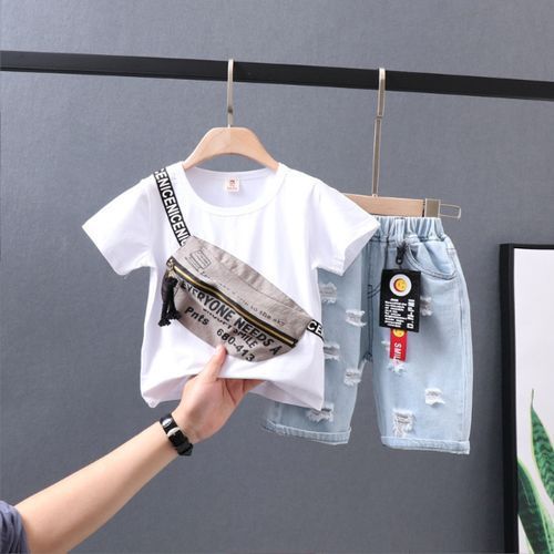 Children's Short-sleeved Suit Summer Clothing Short-sleeved T-shirt