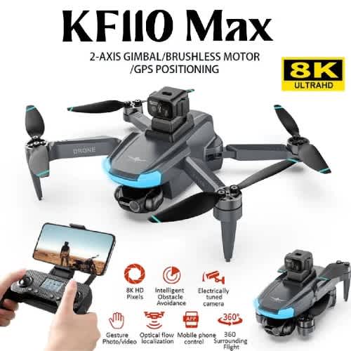 Kf110 Max 1.5km Gps Professional Drone 5g Wifi 4k Hd Camera 2-axis Gimbal With 2 Batteries