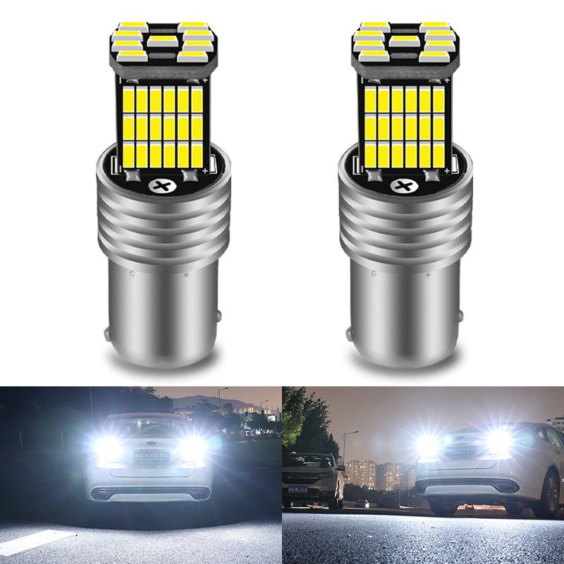 2pcs BA15S P21W 1156 Car LED Reverse Light Bulb 4014 S For VW Passat B5 B6 Golf Canbus Auto Lamp Error Free DC 12V 6000K