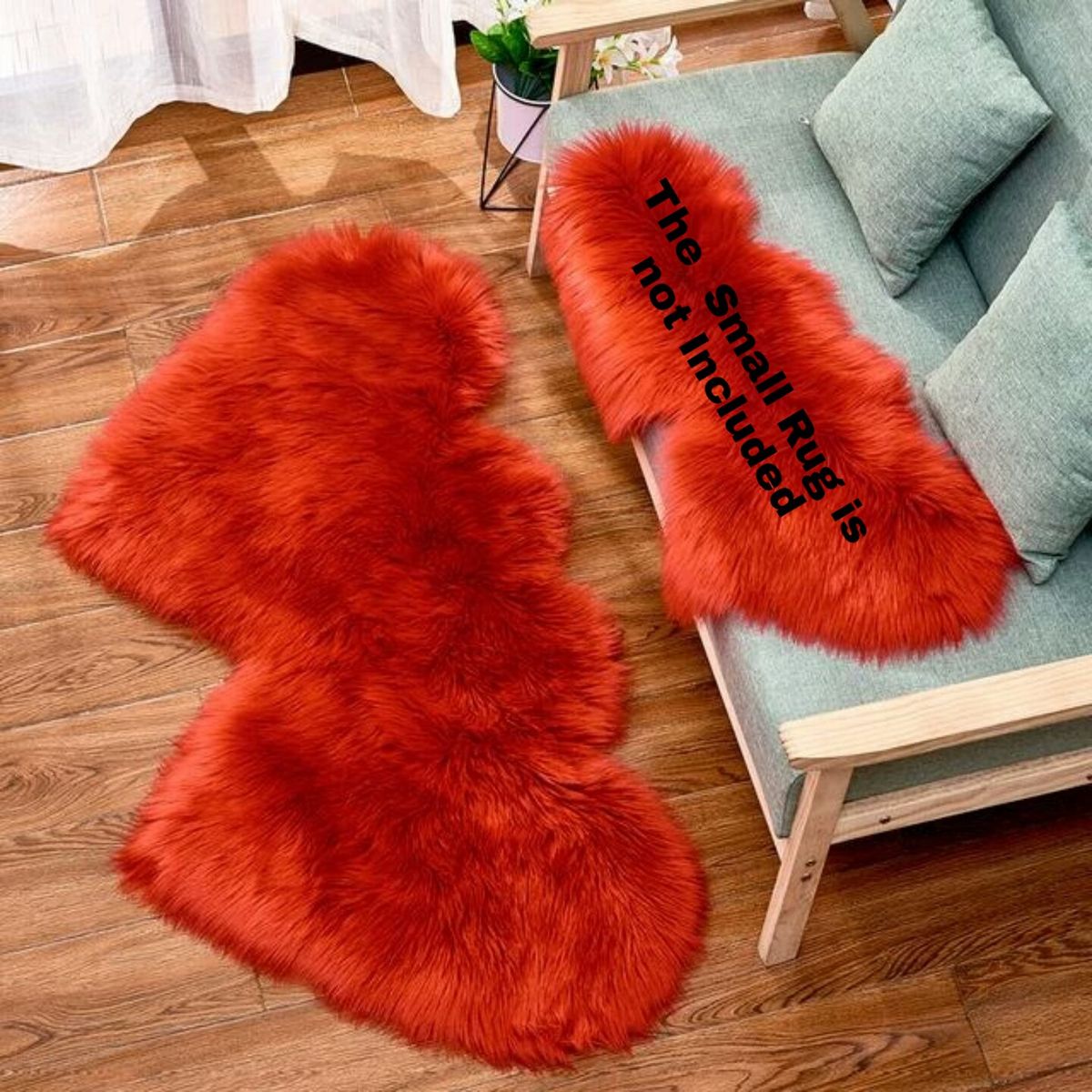 Super Soft Faux Sheepskin Fur Heart Shape Area Center Rug