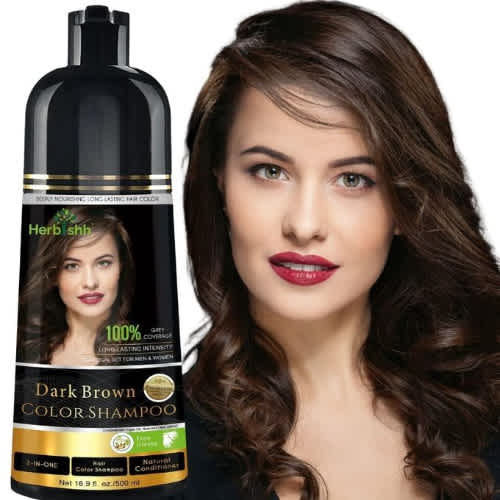 Hair Color Shampoo For Gray Hair - 3-in-1 Women And Men - 500ml - dark Brown