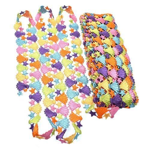15 Yards Colorful Sector Fabric Embroidery
