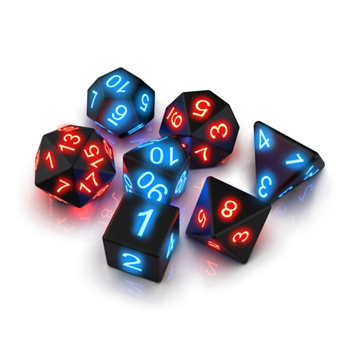 7pcs Electronic Dices Glowing Dices for Camping Hiking Parties Table Games