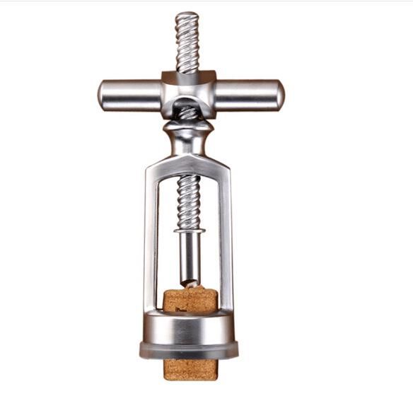 Creative screw corkscrew cross corkscrew red wine corkscrew labor saving stainless steel wine utensils wholesale Simple bubble bag