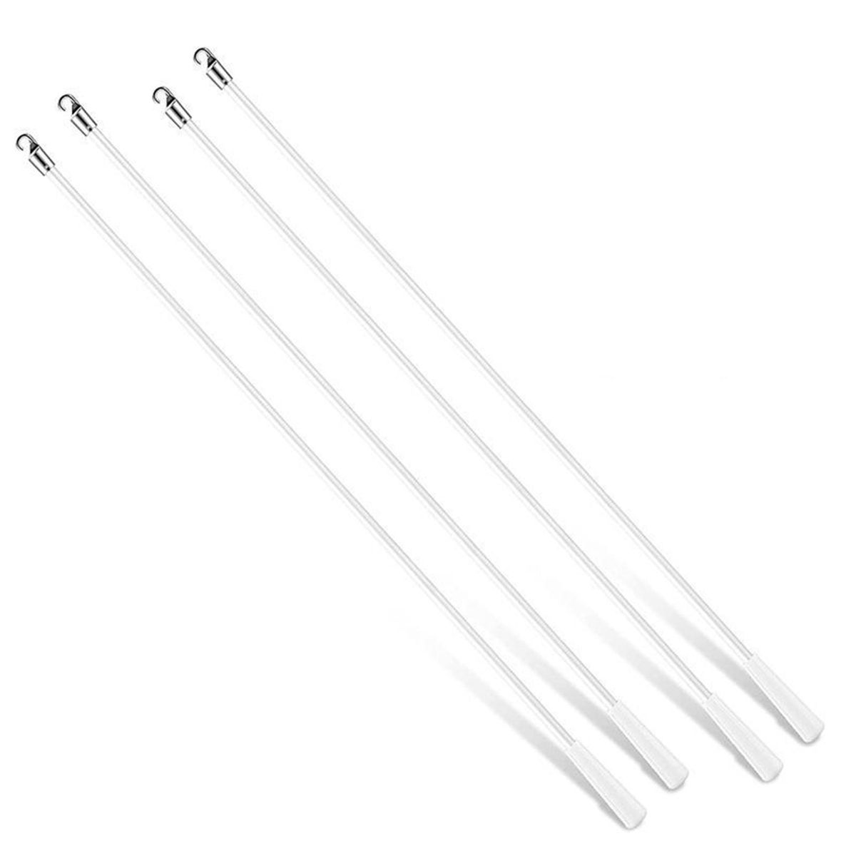 Adjustable Curtain Rod with Pre-installed Hooks White Blind Hooks White